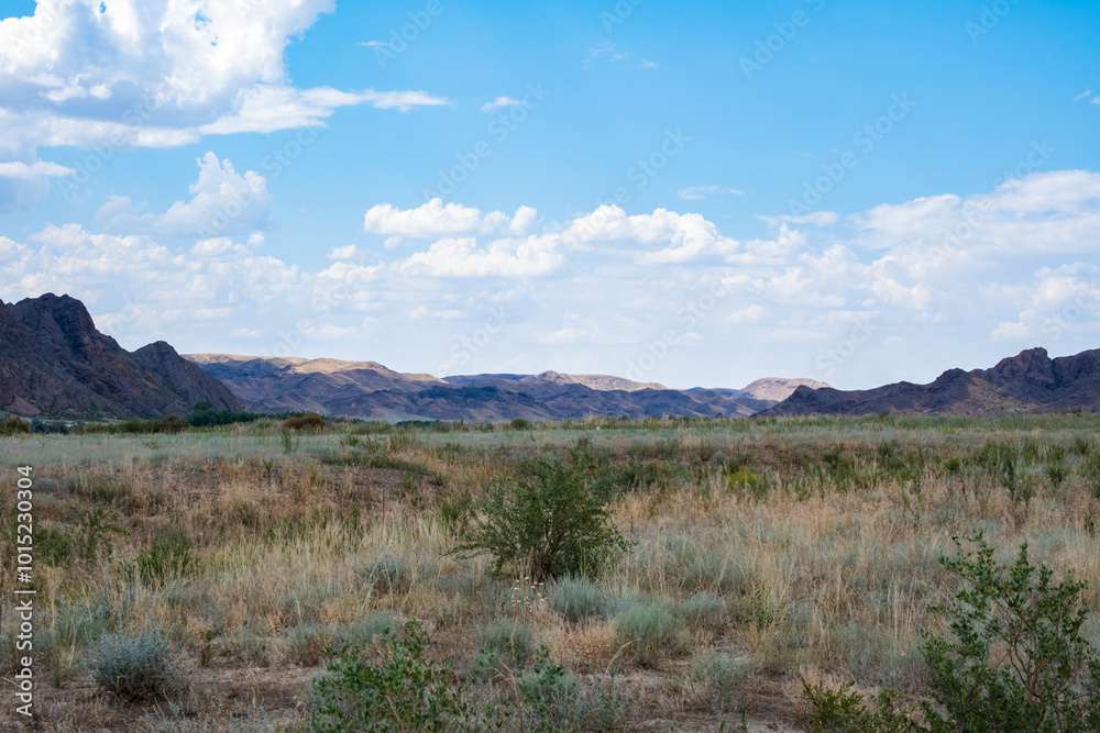 Rocks in the Ili River valley not far from Almaty