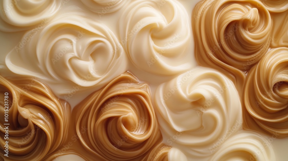 Captivating Cream and Golden Swirls of Silky Elegance