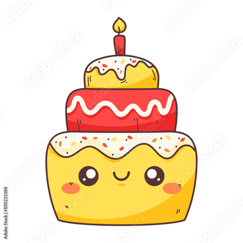 kawaii birthday cake cute