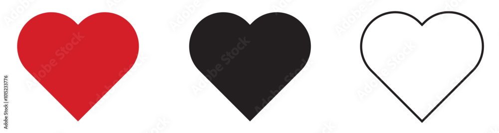 Red heart shape sticker isolated Red heart shape sticker isolated