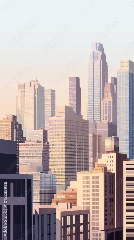 A panoramic view of a modern cityscape with many skyscrapers and buildings. A panoramic view of a modern cityscape with many skyscrapers and buildings.
