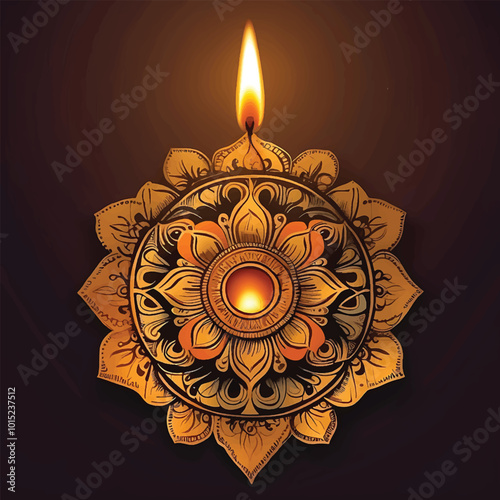 Indian festival happy Diwali with decorative lights colorful beautiful Diwali  background