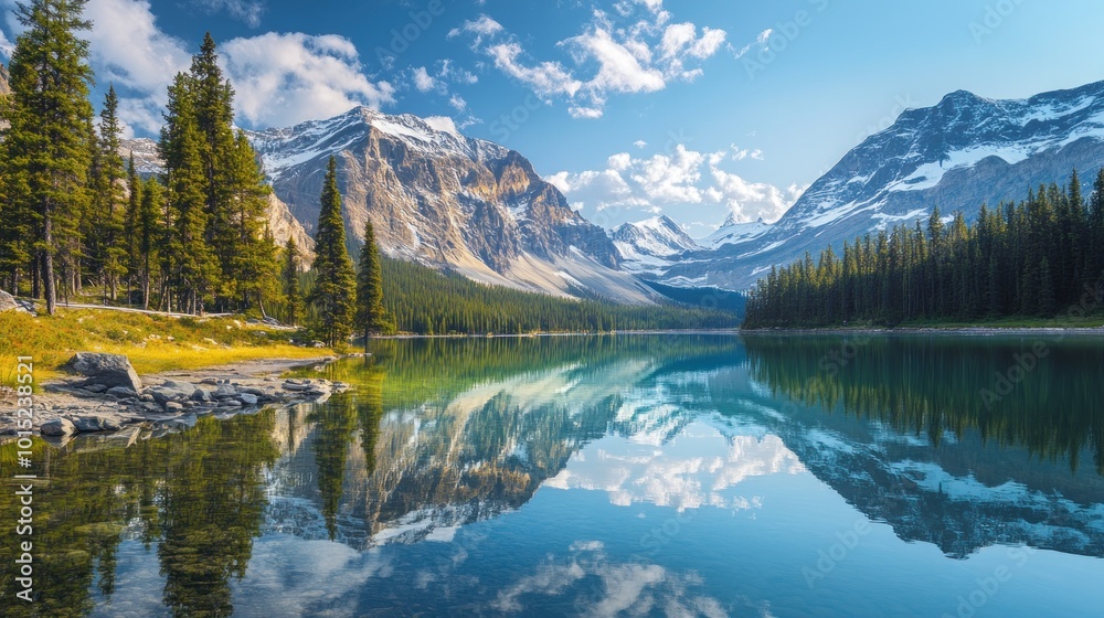 Fototapeta premium Serene Mountain Lake Reflection