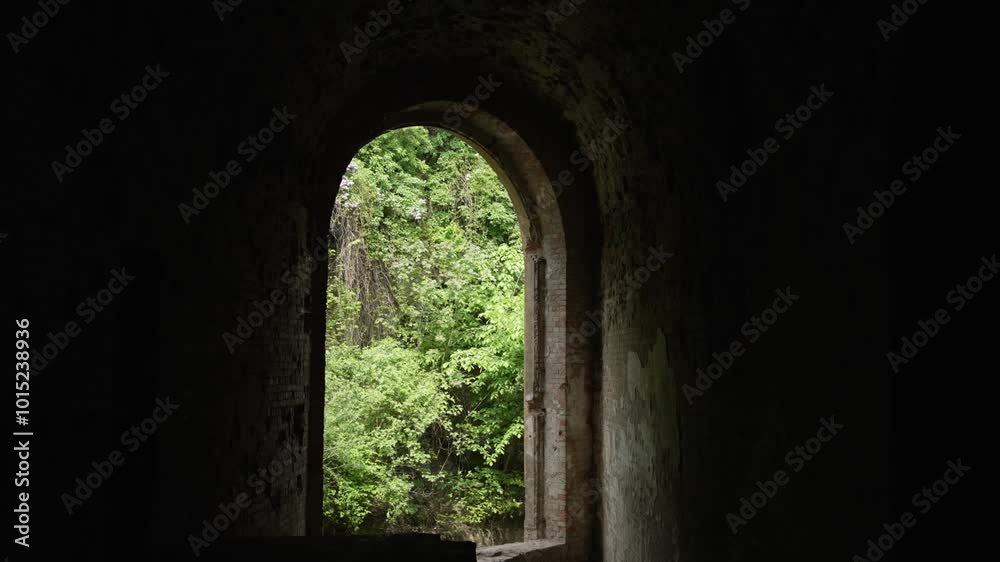 Dark tunnel entrance. Concept of ancient building. Dark tunnel entrance. Concept of ancient building.