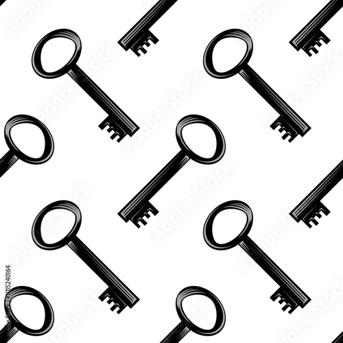 Vector key icon isolated on white background. Key icon. Lock or unlock sign. Padlock. Lock symbol. Unblock. Password icon. Access sign. Private access. Logo template. Safety symbol. Door key.