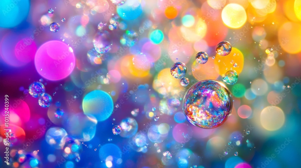 Colorful Bubbles Sparkling in the Light Colorful Bubbles Sparkling in the Light