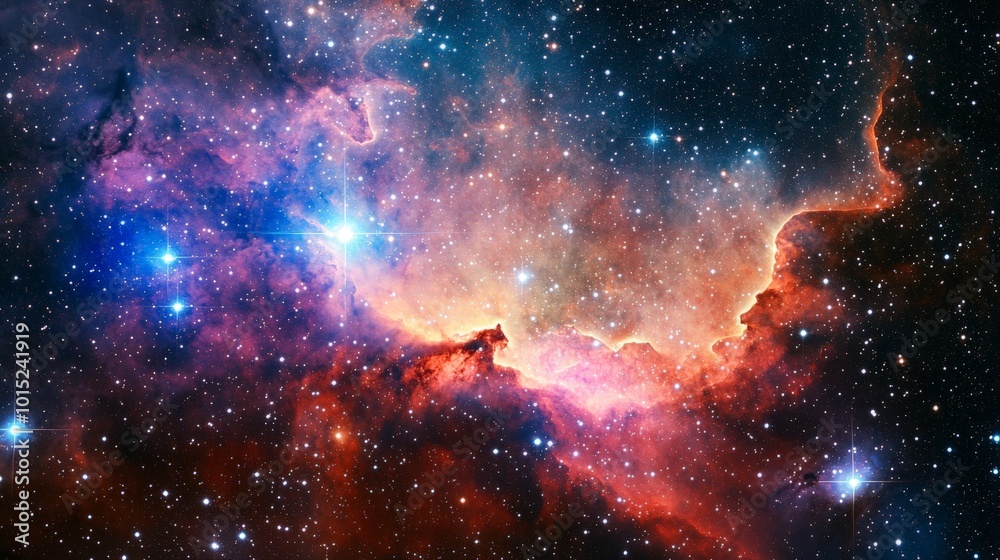 Obraz premium Cosmic Majesty: Enchanting Nebula Embrace