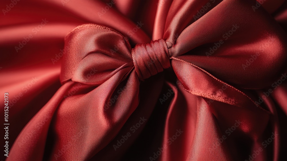 A detailed close-up of a red silk ribbon tied into a bow, with intricate folds and soft shadows creating a luxurious texture. A detailed close-up of a red silk ribbon tied into a bow, with intricate folds and soft shadows creating a luxurious texture.