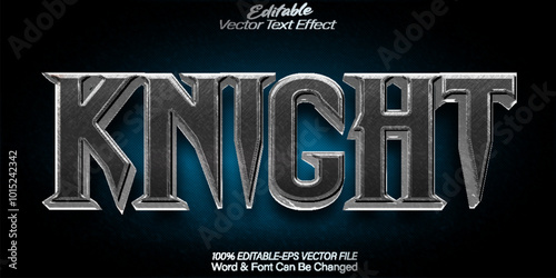 Knight Vector Text Effect Editable Alphabet Warrior Medieval Armor History