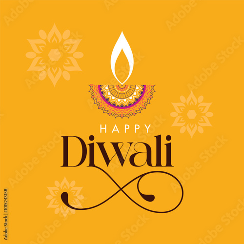 Happy Diwali Typography Vector Design