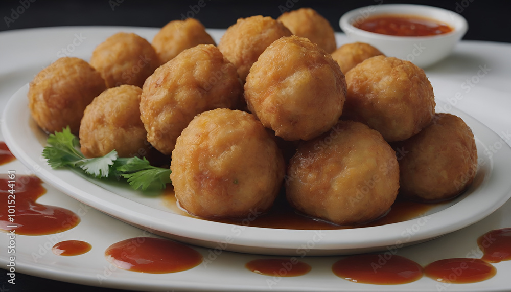 crispy chicken balls with sweet and sour sauce crispy chicken balls with sweet and sour sauce