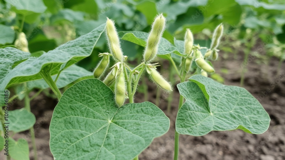 Obraz premium Soybean Plants in a Field
