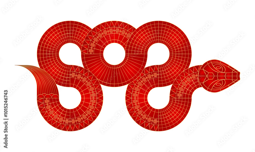 Outline geometric Snake. Chinese new year 2025 symbol. Outline geometric Snake. Chinese new year 2025 symbol.