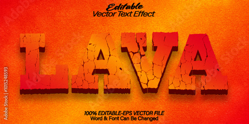 Lava Vector Text Effect Editable Alphabet Magma Volcanic Burn Hot
