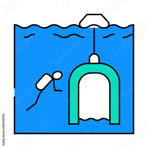 diving bell line icon vector. diving bell sign. isolated symbol illustration