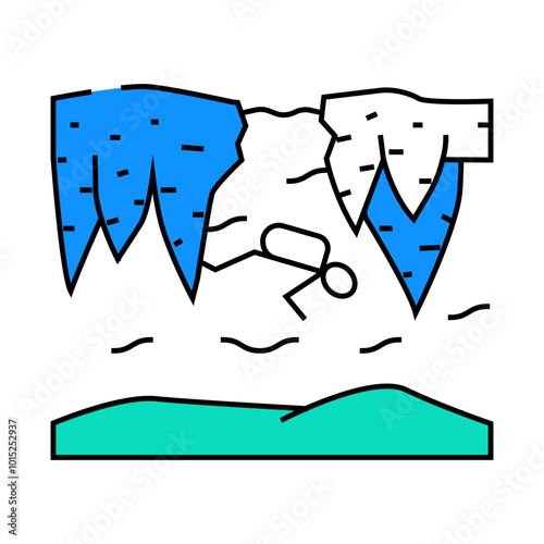 winter diving line icon vector. winter diving sign. isolated symbol illustration