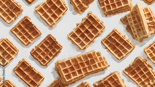 Sweet dessert waffles. AI generated image, ai