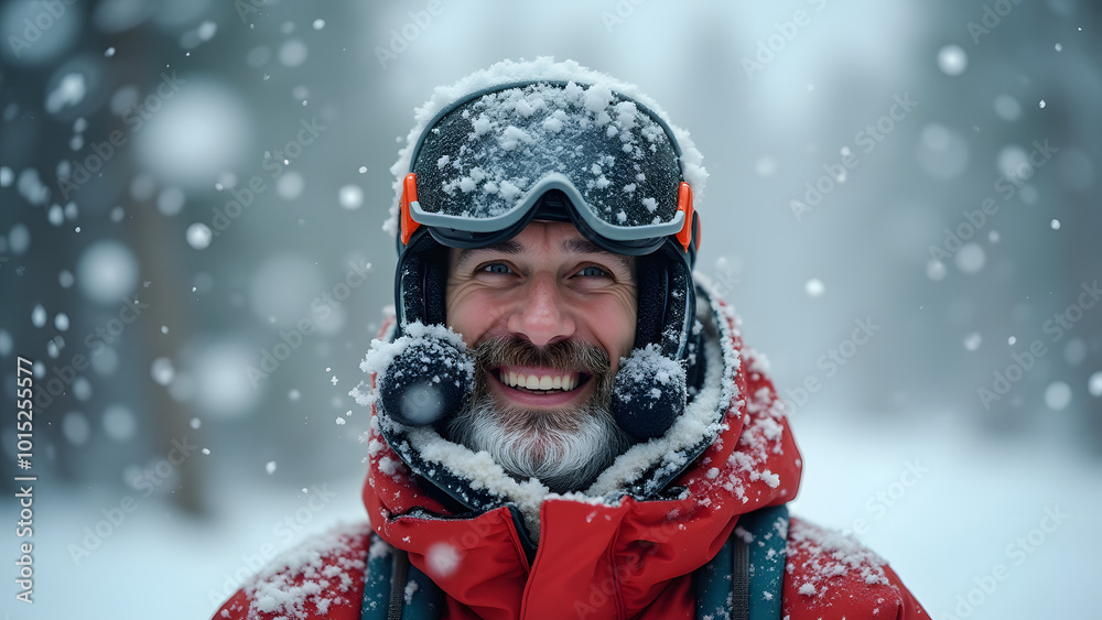 Immerse Yourself in the Joyful Moments of a Man Surrounded by a Cloud of Snowflakes in a Winter Wonderland Immerse Yourself in the Joyful Moments of a Man Surrounded by a Cloud of Snowflakes in a Winter Wonderland