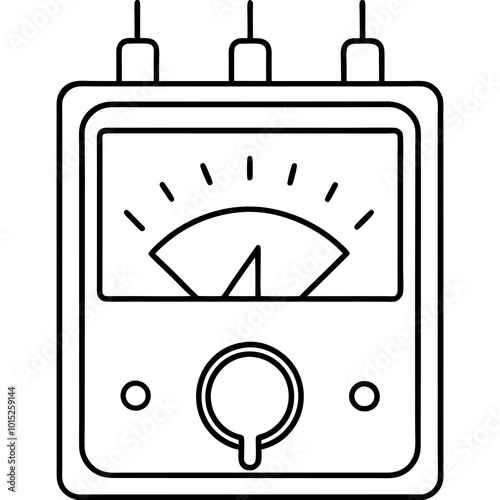 Voltage meter line art vector