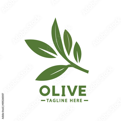 olive branch icon, vector olive  green leaf logo template nature beauty and healthy.  