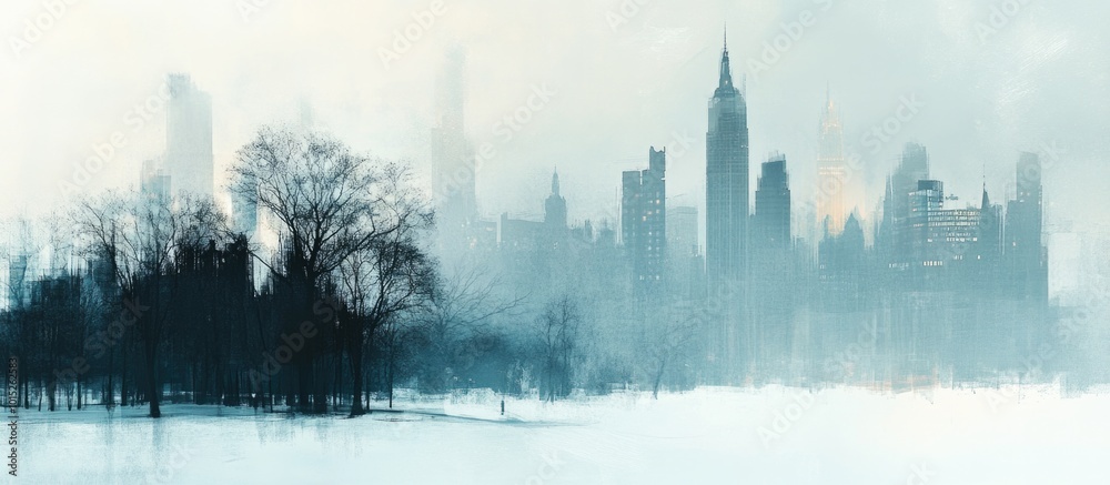 Winter scene of Central Park in New York City, USA. Panoramic image.
Winter scene of Central Park in New York City, USA. Panoramic image.