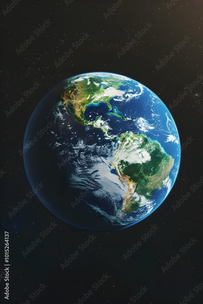 Fototapeta premium Breathtaking View of Planet Earth Centered on South America