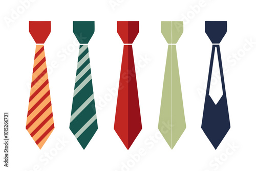 Creative Vector Illustration of Unique Tie Patterns for Men’s Fashion
