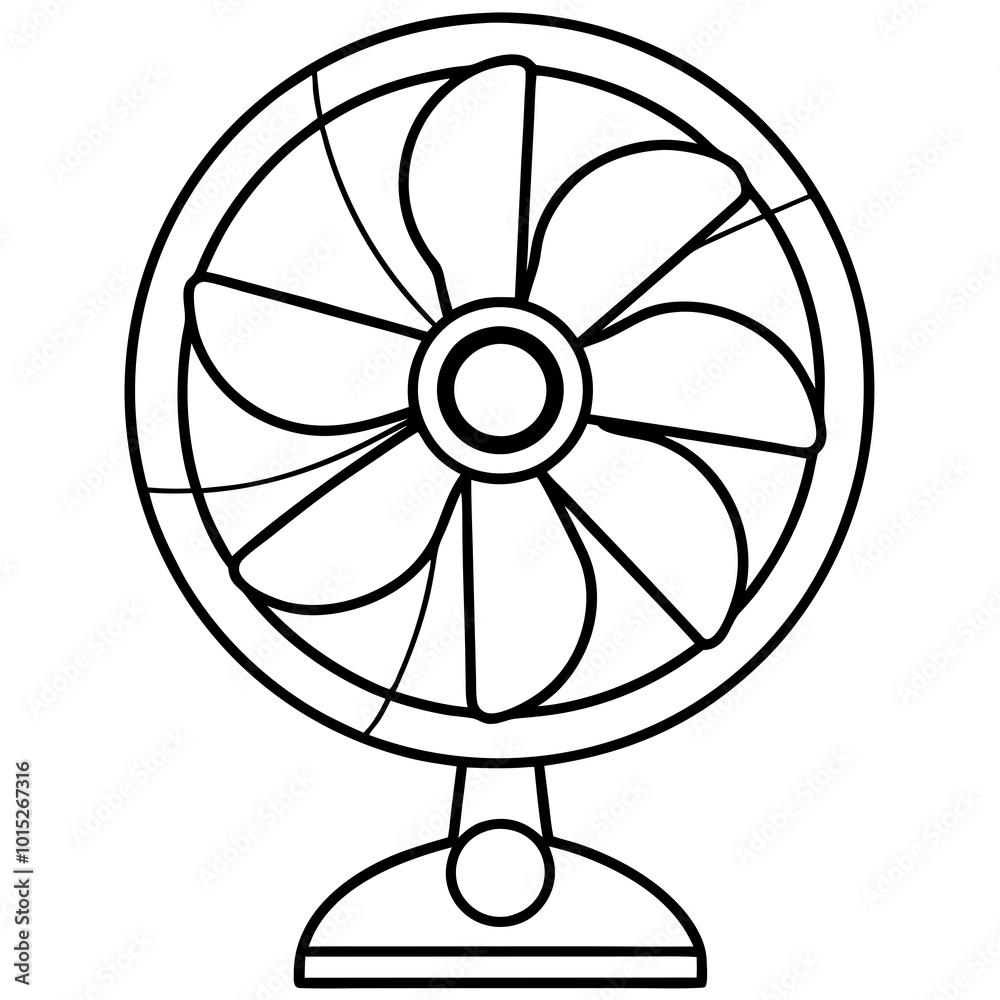 Electric fan with blades line art vector Electric fan with blades line art vector