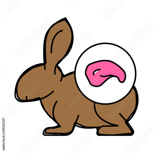 rabbit meat line icon vector. rabbit meat sign. isolated symbol illustration