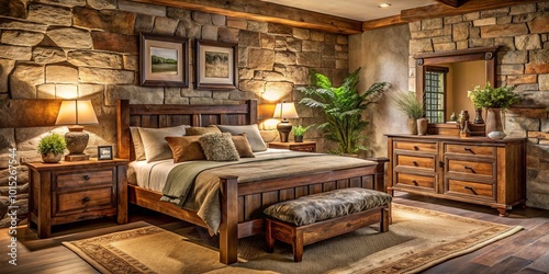 Elevate your cozy home decor with this Vintage Canyon Bedroom Set, showcasing rustic charm and warmth. Perfect for creating a welcoming sanctuary in