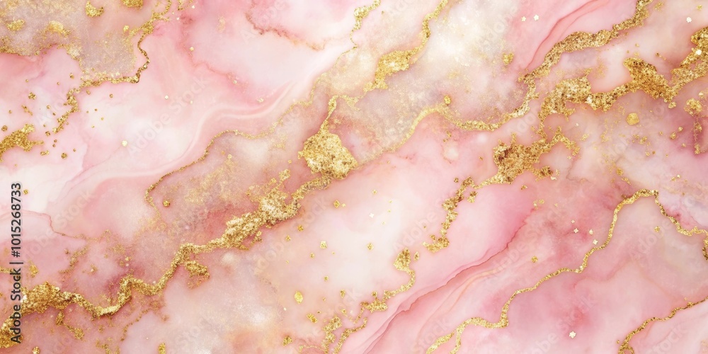 Pink marble background with gold veins Pink marble background with gold veins