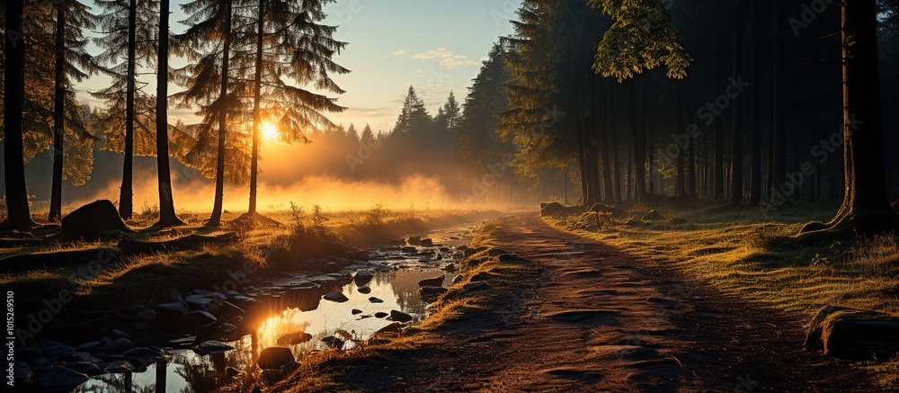 Golden Hour Forest Path Golden Hour Forest Path