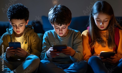 Cyberbullying and Online Crime Targeting Children: highlighting the dangers of internet abuse, harassment,  cyber threats. Focus on child safety, emotional impact, and the need for online protection