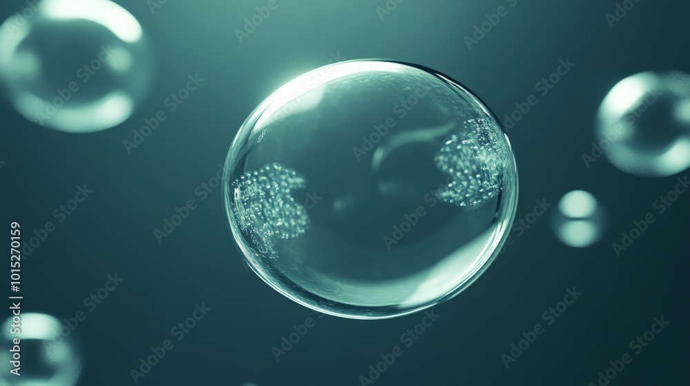 Ethereal Bubble Dreamscape in Teal Hues Ethereal Bubble Dreamscape in Teal Hues