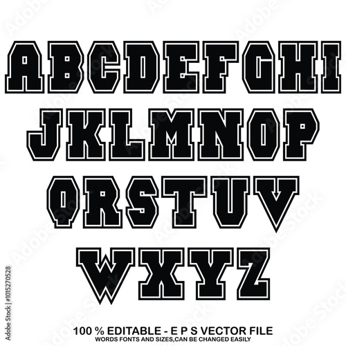 Classic college font. Vintage sport font in american style for football, baseball or basketball logos and t-shirt. Athletic department typeface, varsity style font. Vector