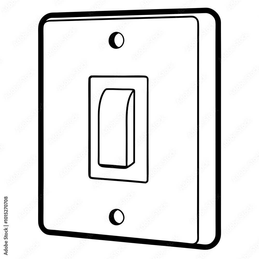 Wall-mounted light switch line art vector Wall-mounted light switch line art vector