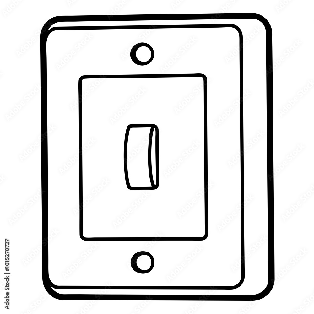 Wall-mounted light switch line art vector Wall-mounted light switch line art vector