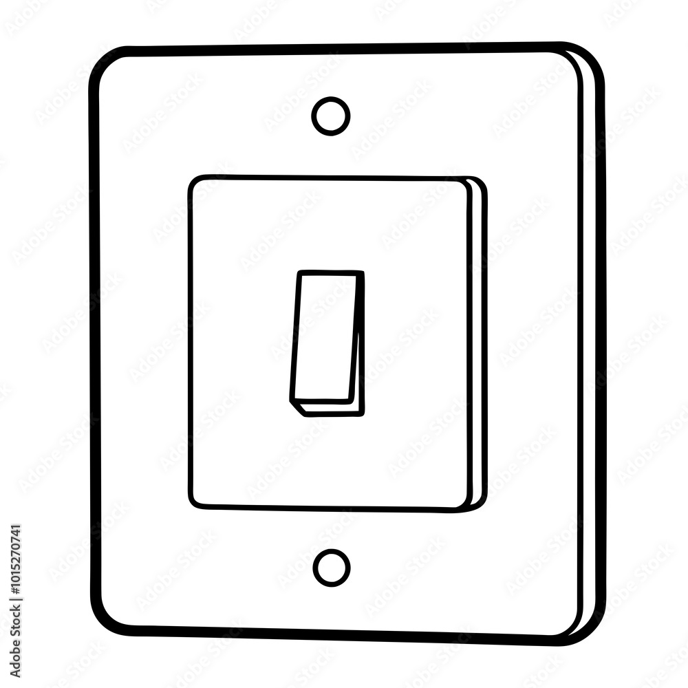 Wall-mounted light switch line art vector Wall-mounted light switch line art vector