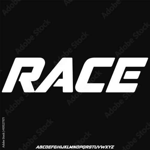 Race sporty speed type vector font set