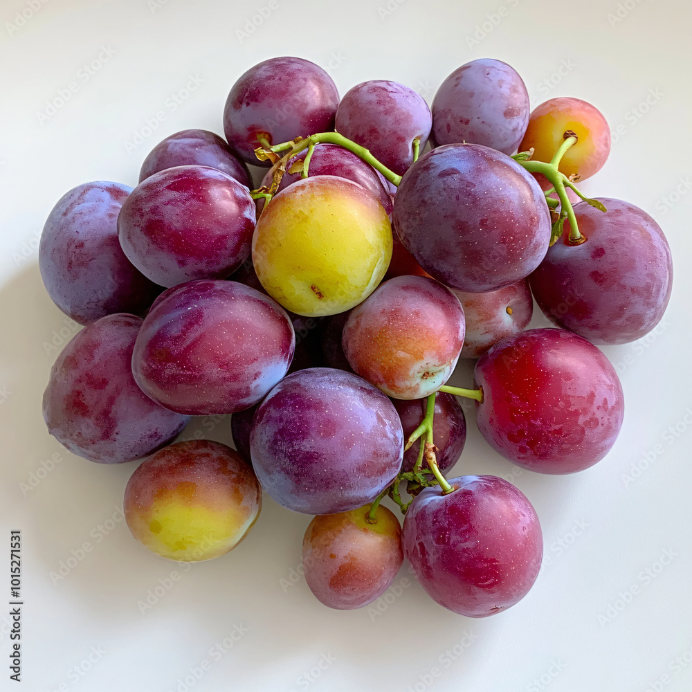 cluster of dark purple plums with varying sizes, showcasing their rich colors and smooth textures. These plums are fresh and vibrant, perfect for healthy snack or dessert cluster of dark purple plums with varying sizes, showcasing their rich colors and smooth textures. These plums are fresh and vibrant, perfect for healthy snack or dessert