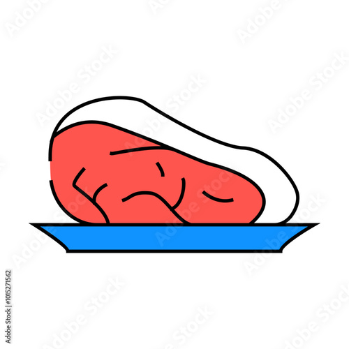 tenderloin meat line icon vector. tenderloin meat sign. isolated symbol illustration