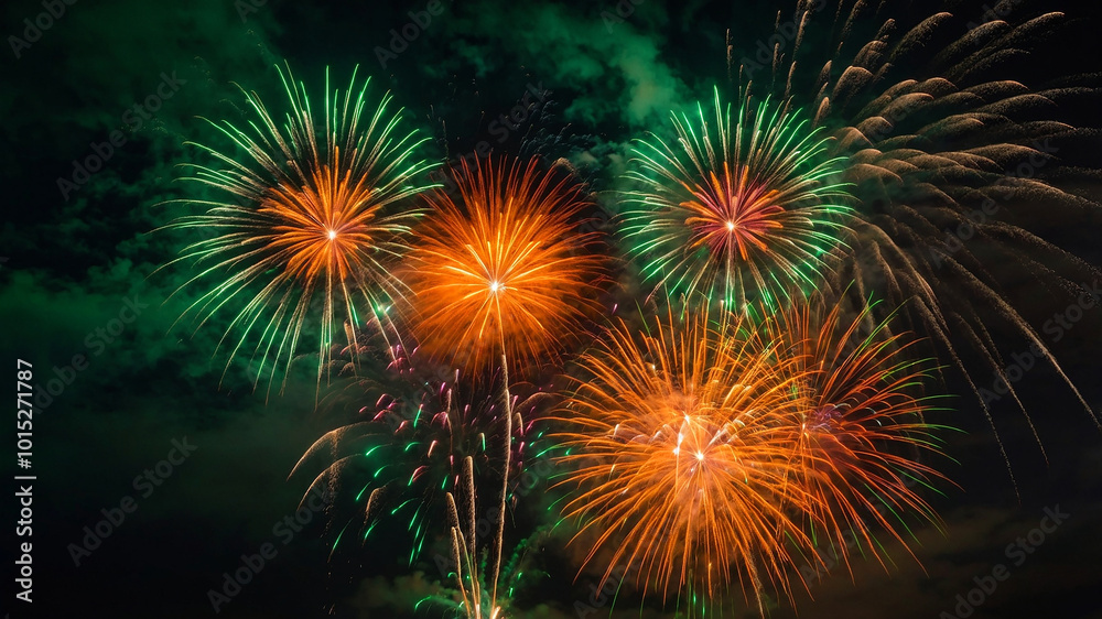 Vibrant 2025 New Year Fireworks Celebration In Night Sky With Bright Explosions, New Year Celebration Vibrant 2025 New Year Fireworks Celebration In Night Sky With Bright Explosions, New Year Celebration