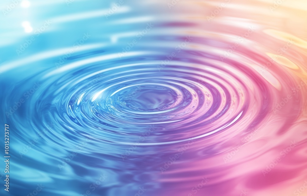 Water ripples create a mesmerizing pattern of vibrant colors, capturing the tranquility of the evening atmosphere Water ripples create a mesmerizing pattern of vibrant colors, capturing the tranquility of the evening atmosphere