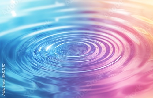 Water ripples create a mesmerizing pattern of vibrant colors, capturing the tranquility of the evening atmosphere