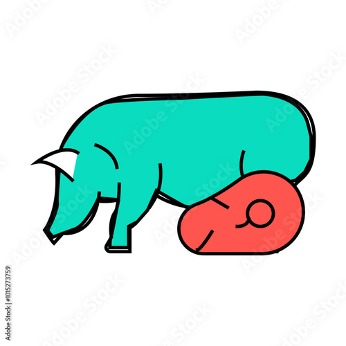 pork meat line icon vector. pork meat sign. isolated symbol illustration