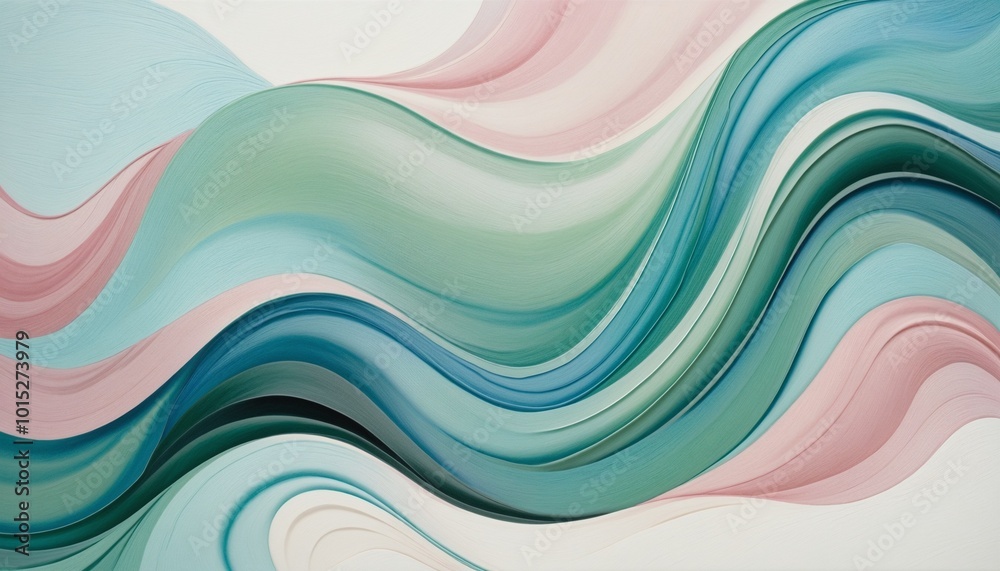 Fototapeta premium Abstract Fluidity with LightBlue and Cyan Hues