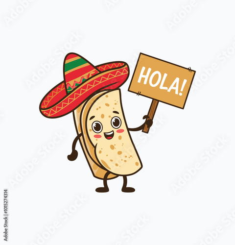 Burrito cartoon-style vector illustration