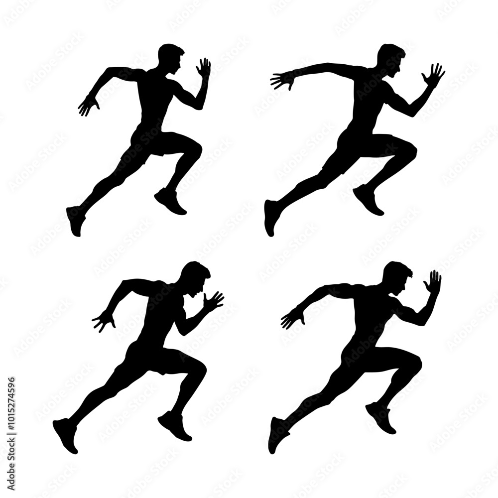 silhouette of a man running silhouette of a man running