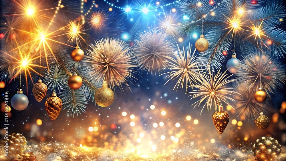blue and golden fireworks on the night sky blue and golden fireworks on the night sky