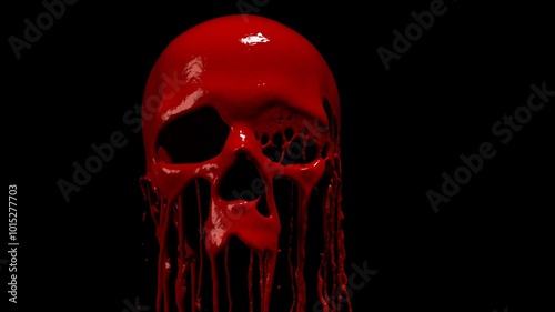 Bloody skull - Skull made out of dripping and oozing blood